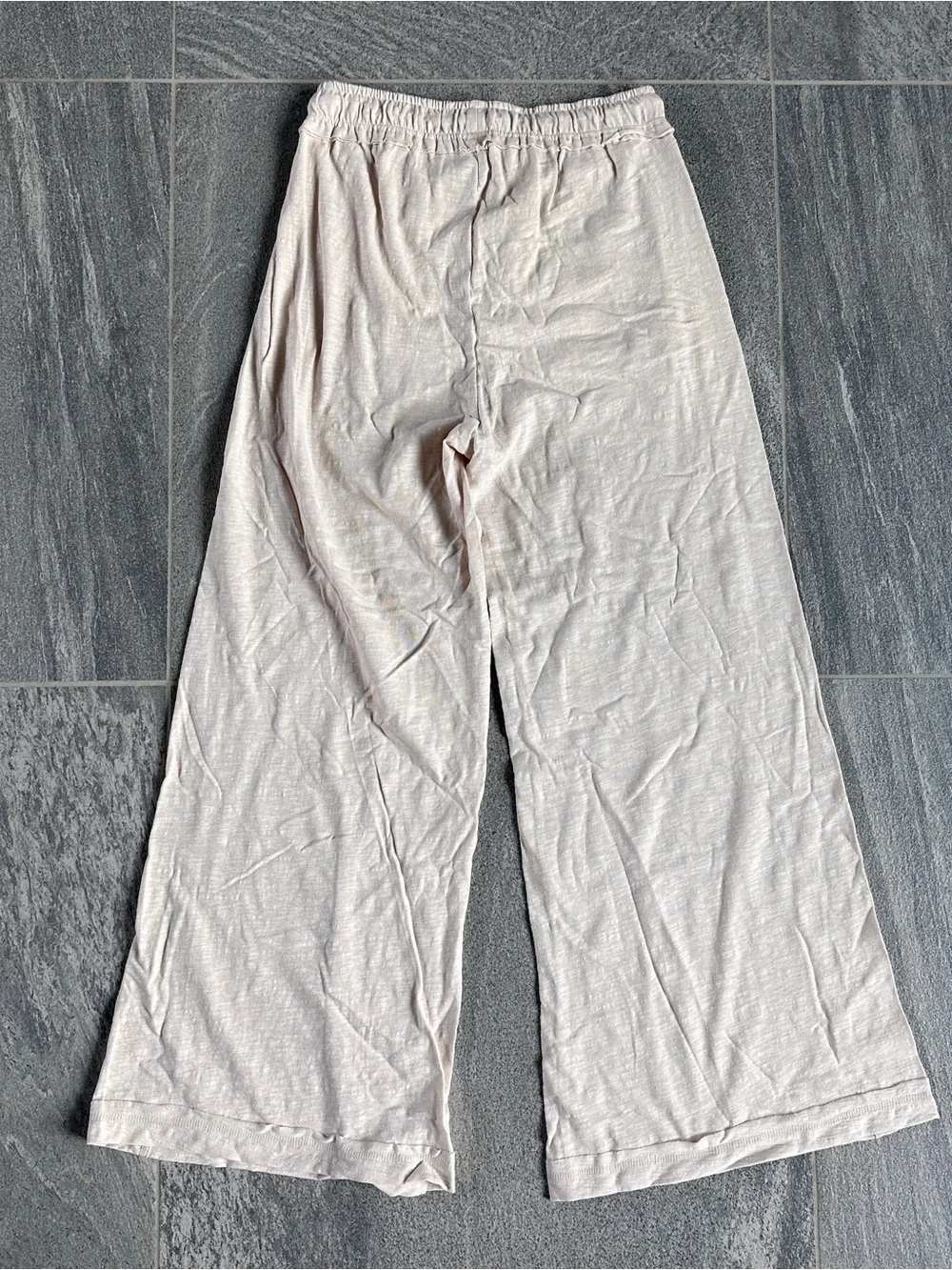 NEW Zenana 100% Cotton Relaxed Slub Short-Sleeved Top Pants Set Beige CSTP-3478 - Picture 11 of 16
